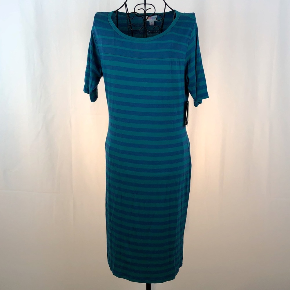 LuLaRoe striped knit Julia dress NWT M